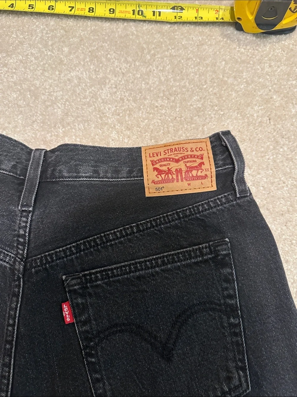 Levi's Black Frayed Denim Cutoff Shorts